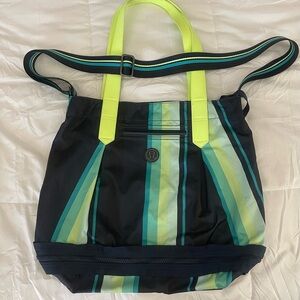 lululemon athletica Blue and Green Striped Women's Bag